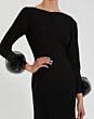 Mac Duggal 49949 Long Sleeve Rosette Cuff Bateau Neck Dress