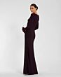 Mac Duggal 49949 Long Sleeve Rosette Cuff Bateau Neck Dress