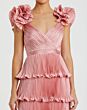 Mac Duggal 49983 Ruffle Sleeve V-Neck Tiered Skirt Formal Dress