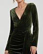 Mac Duggal 56143 Long Sleeve High Slit Drape Velvet Dress