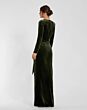 Mac Duggal 56143 Long Sleeve High Slit Drape Velvet Dress