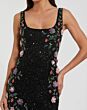 Mac Duggal 9340 Square Neck Beaded Floral Sleeveless Formal Dress