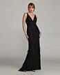 Mac Duggal 11120 V-Neck Embellished Black Dress