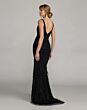 Mac Duggal 11120 V-Neck Embellished Black Dress