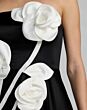 Mac Duggal 2362 Satin A-Line Strapless Tea-Length Dress