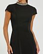 Mac Duggal 27564 Cap Sleeve Beaded Neck Black Dress