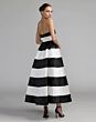 Mac Duggal 56281 Strapless Striped Black Ivory Dress