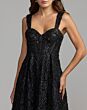 Mac Duggal 56286 Wide Strap A-Line Black Corset Dress