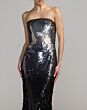 Mac Duggal 6265 Silver Black Fitted Sequin Dress