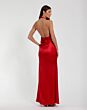 Mac Duggal 49913 Halter Neck Cowl Back Rosette Satin Dress