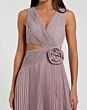 Mac Duggal 49938 Cutout A-Line Rosette Pleated Chiffon Dress