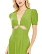 Ieena for Mac Duggal 2630 Front Cutouts Short Sleeve Dress