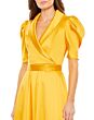 Ieena for Mac Duggal 26628 Puff Sleeve Surplice Bodice Dress