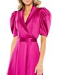 Ieena for Mac Duggal 26628 Puff Sleeve Surplice Bodice Dress
