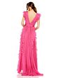 Ieena for Mac Duggal 49539 Plunging Neck Ruffle Skirt Dress