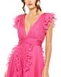 Ieena for Mac Duggal 49539 Plunging Neck Ruffle Skirt Dress