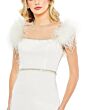 Mac Duggal 11438 Feather Sleeves Illusion Neckline Dress