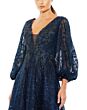 Mac Duggal 20391 Bishop Sleeve Plunging Neck Dress