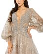 Mac Duggal 20391 Bishop Sleeve Plunging Neck Dress
