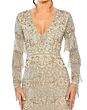 Mac Duggal 93861 Long Sleeve Fringe Dress