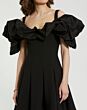 Mac Duggal 21025 Pleated Skirt Cold-Shoulder Dress