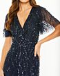 Mac Duggal 35116 Sheer Sleeve V-Neck Formal Dress