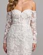 Mac Duggal 21541 Ivory Off The Shoulder Long Sleeve Dress