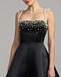 Mac Duggal 2427 Black Satin A-Line Dress
