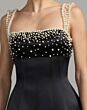 Mac Duggal 2427 Black Satin A-Line Dress