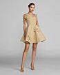 Mac Duggal 27828 Gold Boucle with Pocket Dress
