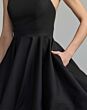 Mac Duggal 49034 Black A-Line with Pocket Dress