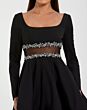 Mac Duggal 50047 Black Square Neckline Long Sleeve Dress