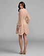Mac Duggal 8392 Scalloped Hem Bishop Sleeve Bisque Dress
