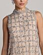 Mac Duggal 94338 Silver Nude Embellished High Neckline Dress