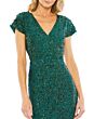 Mac Duggal 10766 Cap Sleeve Midi Dress