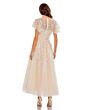 Mac Duggal 20362 Floral Appliques Flare Sleeve Dress
