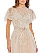 Mac Duggal 20362 Floral Appliques Flare Sleeve Dress
