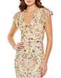 Mac Duggal 5722 Ruffle Sleeve Floral Beadwork Dress