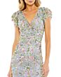 Mac Duggal 5722 Ruffle Sleeve Floral Beadwork Dress