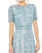 Mac Duggal 5980 Fringe Skirt Short Sleeve Dress