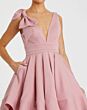 Mac Duggal 49971 Shoulder Bow Plunging Neck A-Line Homecoming Dress