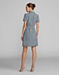 Mac Duggal 21221 Short Sleeve Collared Neck Blue Dress