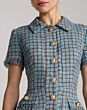 Mac Duggal 21221 Short Sleeve Collared Neck Blue Dress