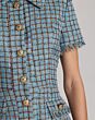 Mac Duggal 21221 Short Sleeve Collared Neck Blue Dress