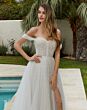 Mori Lee 4137 Marianna High Slit Embellished Wedding Gown
