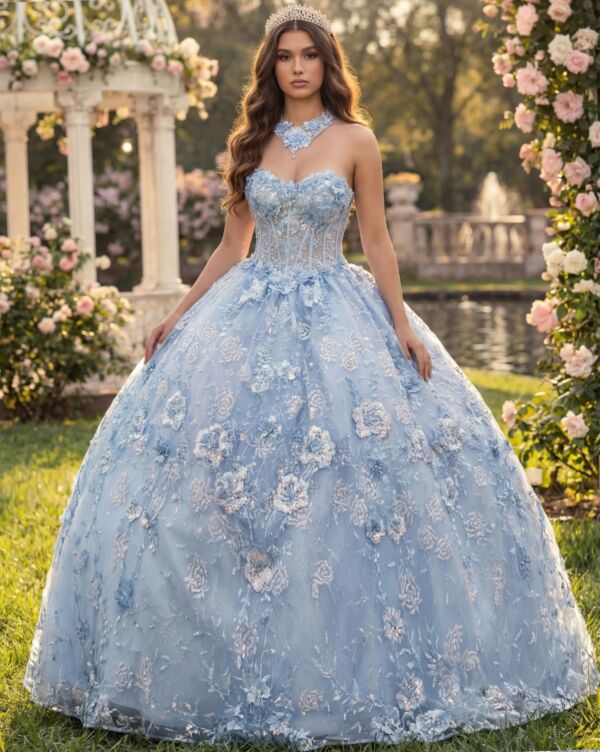 Jovani Q43813 Strapless Sweetheart Neck Quinceanera Dress