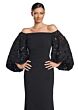 Alexander by Daymor 2047 Off-The-Shoulder Bishop Sleeve Dress