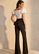 Jovani 46613 Puff Sleeve Peplum Flare-Leg Pant Suit