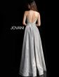 Jovani 66284 Center Slit Metallic Formal Dress