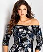 Jovani 46432 Floral Sequin Off The Shoulder Dress